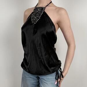 Women's Black Beaded Cami